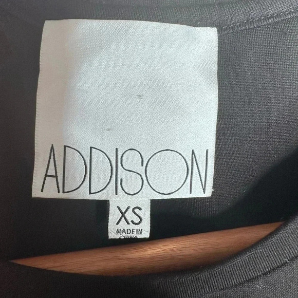 ADDISON Black Mesh Sleeve Ponte’ Bodycon Mini Dress Size XS - Picture 6 of 9